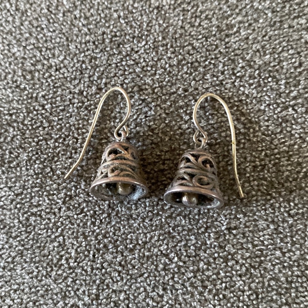 Bronze colored bell earrings